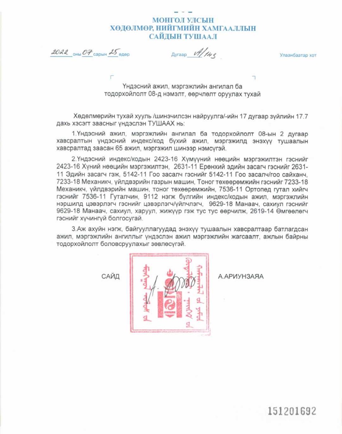 2022 оны үйл ажиллагаа